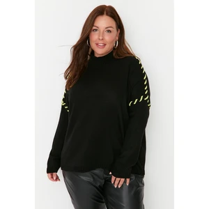 Trendyol Curve Plus Size Sweater - Black - Regular fit