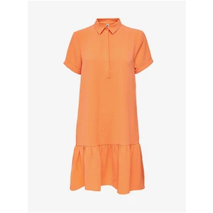 Orange Shirt Dress with Frill JDY Lion - Women