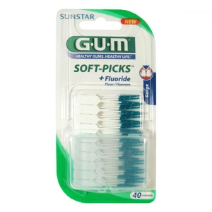 G.U.M Soft-Picks +Fluoride dentálne špáradlá large 40 ks