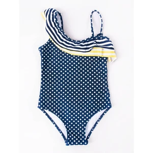 Yoclub Kids's Girl's One Piece Swimming Costume LKJ-0027G-A100 Navy Blue