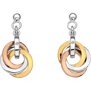 Hot Diamonds Strieborné náušnice Trio Rose Gold DE389