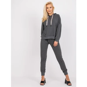 Dark gray melange cotton tracksuit from Alejandra