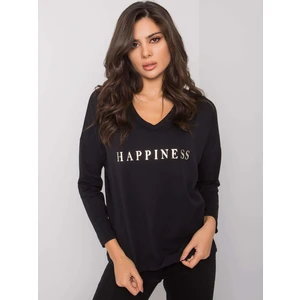 RUE PARIS Black women's shirt with long sleeves