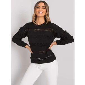 Black Rossendale RUE PARIS openwork sweater