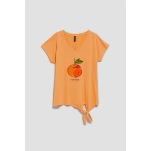 WOMEN'S T-SHIRT L-TS-4059 PEACH