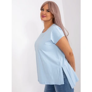 Women's light blue blouse plus size