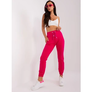 Fuchsia women's sweatpants with inscriptions