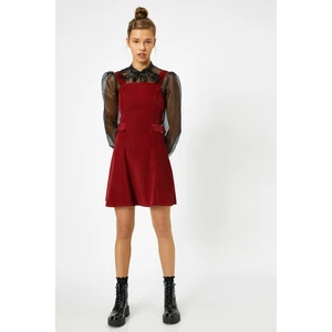 Koton Women's Claret Red Belt Detailed Dress