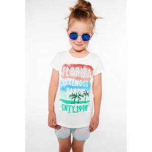 Girls' T-shirt with cream print