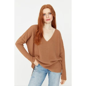 Trendyol Brown Super Oversize Knitwear Sweater