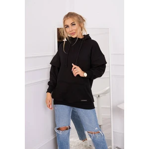 Insulated sweatshirt with turtleneck black