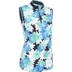 Callaway Women Printed Floral Zip Mock Caviar XS