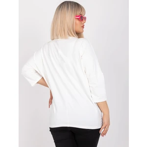 Ecru plus size blouse in Alinne cotton