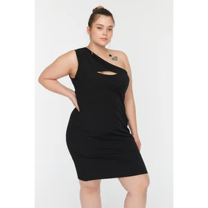 Trendyol Curve Black Cutout Detailed Knitted Dress