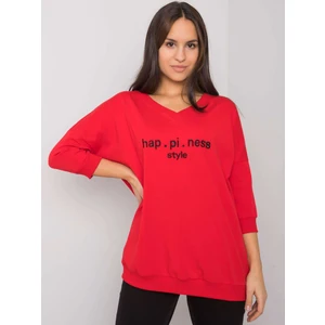 Red sweatshirt with the inscription Jolanda RUE PARIS