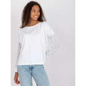 White blouse with lace sleeves Shantelle RUE PARIS