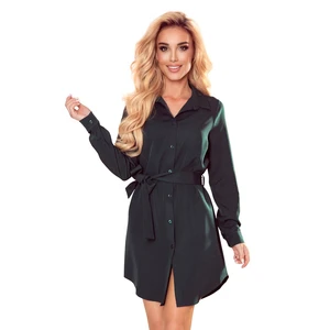 288-2 Shirt dress with buttons - BOTTLE GREEN