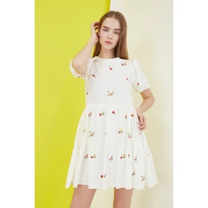 Trendyol Ecru Embroidered Dress