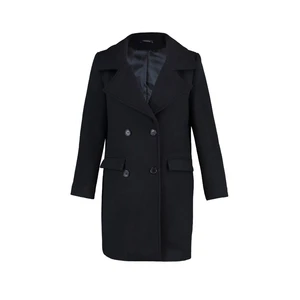 Trendyol Black Oversize Button Closure Stamp Coat