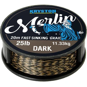 Kryston náväzcová šnúrka merlin fast sinking braid čierna 20 m-nosnosť 35 lb