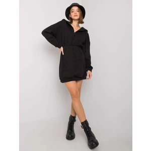 Women's black dress with a hood