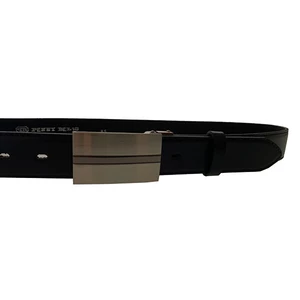 Penny Belts Pánský kožený společenský opasek 35-020-8PS-60 black 100 cm