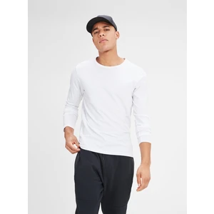 Bílé basic tričko s dlouhým rukávem Jack & Jones Basic