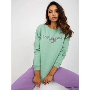 Light green hoodie with print