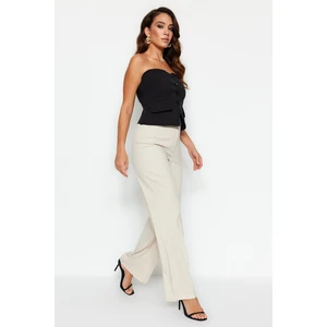 Trendyol Beige Wide Leg High Waist Woven Trousers