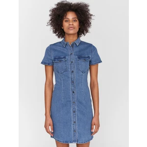 Blue Denim Shirt Dress Noisy May Joy - Women