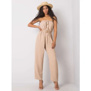 RUE PARIS Bézs jumpsuit övvel