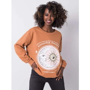 Light brown ladies' sweatshirt without a hood