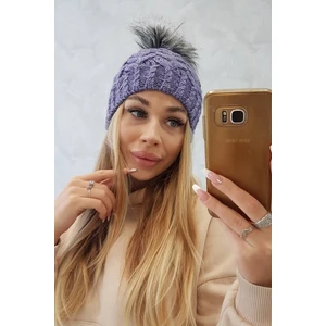 Beanie with fleece Daria K217 purple