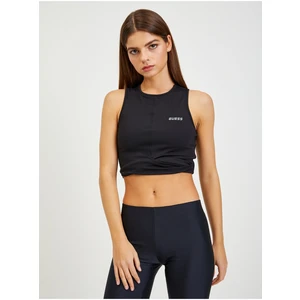 Black Womens Sports Crop Top Guess Coline - Women