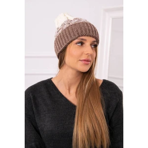 Women's Cap Samara K346 cappuccino+ecru