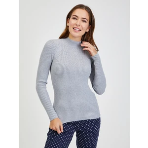 Light gray women's ribbed sweater ORSAY - Ladies