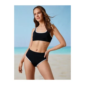 Koton High Waist Piping Bikini Bottom