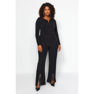 Trendyol Curve Black Stone Detailed Finike Woven Trousers