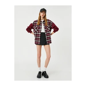 Koton Lumberjack Shirt Jacket with Sleeve Detail