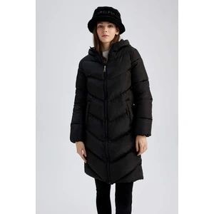 DEFACTO Waterproof Standard Fit Hooded Thick Parka Coat