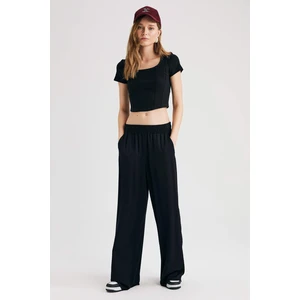 DEFACTO Wide Leg Viscose Trousers