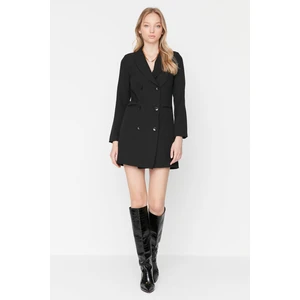 Trendyol Black Button Detailed Woven Mini Jacket Dress