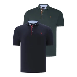 DUAL SET T8582 DEWBERRY MENS T-SHIRT-NAVY BLUE-GREEN