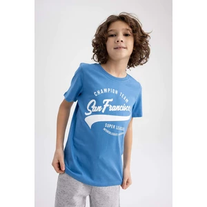 DEFACTO Boy Regular Fit Crew Neck Printed Short Sleeve T-Shirt