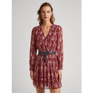 Red Women Patterned Dress Pepe Jeans Gala - Ladies