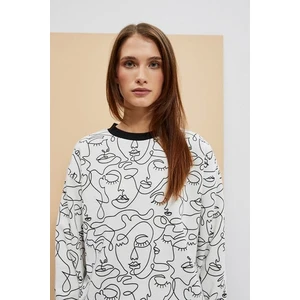 WOMEN'S SWEATSHIRT L-BL-4012 OFF WHITE