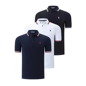 TRIPLE SET T8594 DEWBERRY MEN'S T-SHIRT-BLACK-WHITE-NAVY BLUE