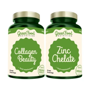 GreenFood Nutrition Collagen Beauty + Zinc Chelate sada (pro vlasy, nehty a pokožku)