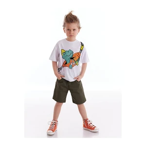 Mushi Dino In The Bag Boy Boy Gabardine Shorts Set