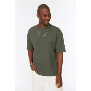 Trendyol Khaki Men's Oversize Crew Neck Short Sleeve T-shirt